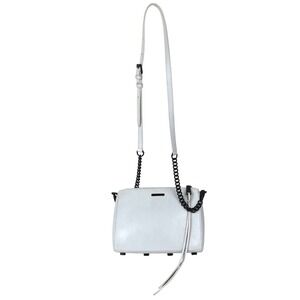 Vintage Rebecca Minkoff Love Crossbody Bag White Leather Chain Strap Studs